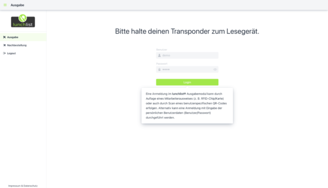 Ausgabe > Login