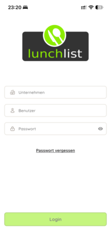 lunchlist® App > Login