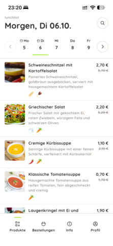 lunchlist® App > Produktübersicht